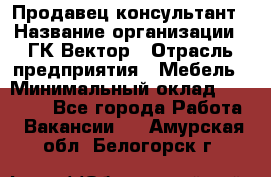 Продавец-консультант › Название организации ­ ГК Вектор › Отрасль предприятия ­ Мебель › Минимальный оклад ­ 15 000 - Все города Работа » Вакансии   . Амурская обл.,Белогорск г.